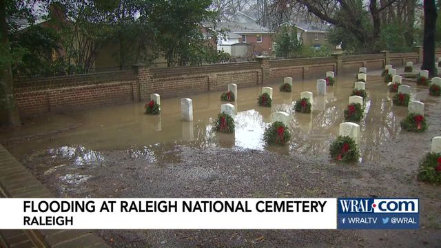 Buried heroes: Flooding at Raleigh National Cemetery 