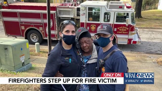 Raleigh firefighters step up for fire victim 