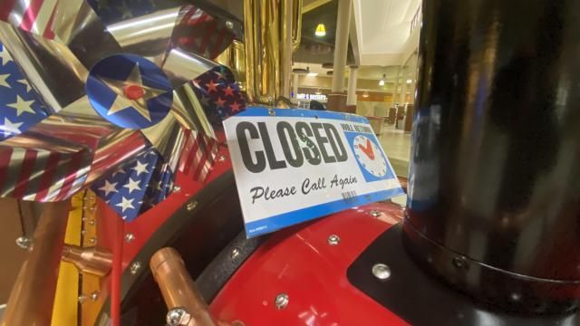 Cary Towne Center train: Closed 