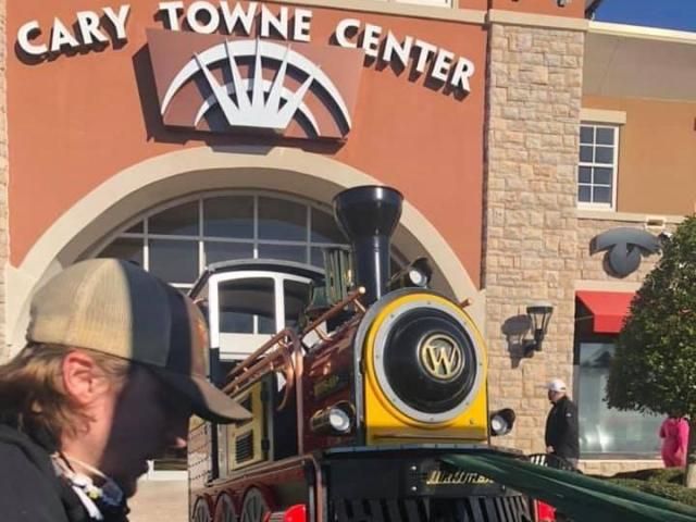 Bandit Towing and Transport took the Cary Towne Center train on its final ride through the mall. Where will it go next?
