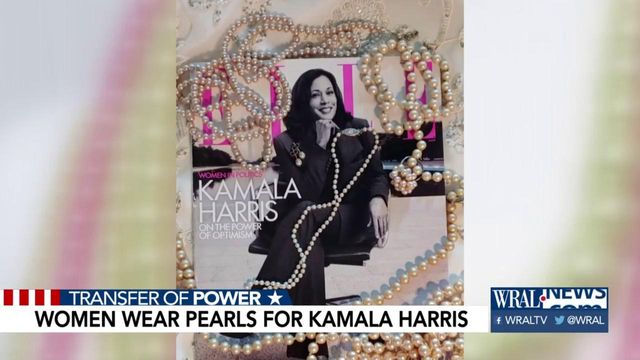 Women honor first female vice president by wearing pearls 
