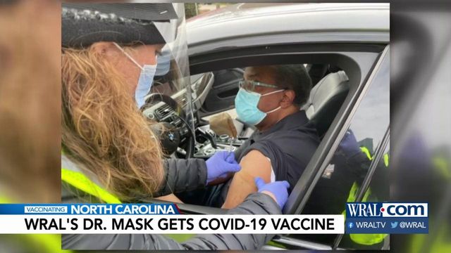 WRAL's Dr. Mask receives COVID-19 vaccine 