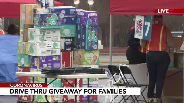 Drive-thru giveaway opens for families in Raleigh