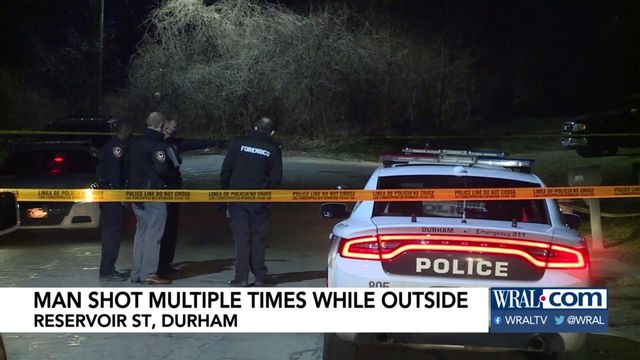 Man shot multiple times while standing outside in Durham