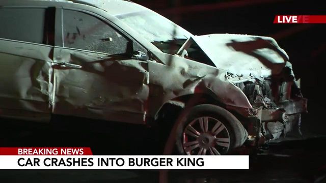 Car crashes into Raleigh Burger King
