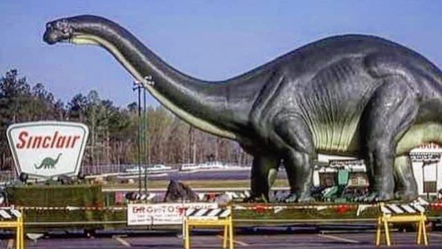 Do you remember when dinosaurs visited North Hills in the 1960s?