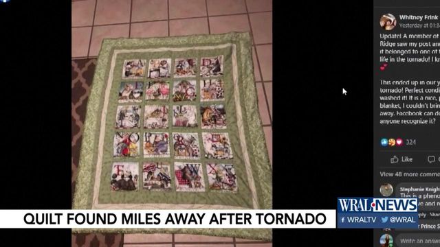 Quilt made by Brunswick County tornado victim found miles away