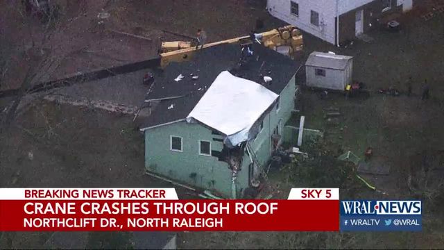 Crane crashes through roof of Raleigh home 