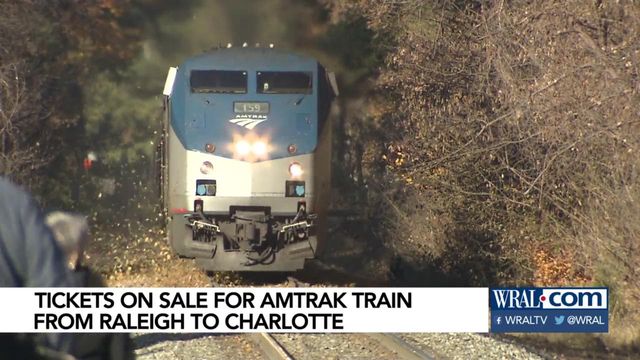 Tickets on sale for Amtrak train from Raleigh to Charlotte 