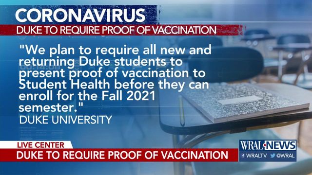 Duke to require proof of vaccination before students can enroll for Fall 2021 semester