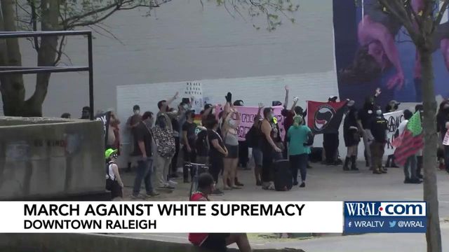 Crowd gathers for anti-white supremacy march in Raleigh 
