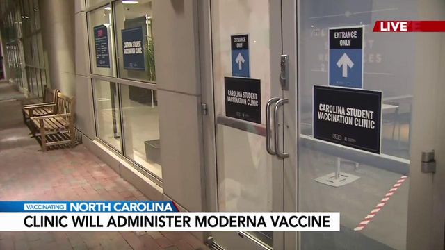 UNC vaccine clinic to administer Moderna vaccine
