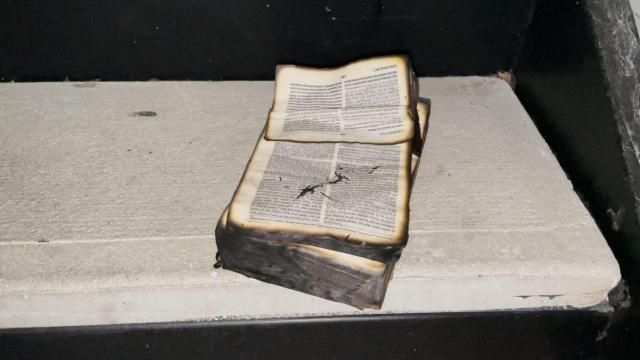 Police: Car completely charred in fire near Brier Creek but bible remains intact 