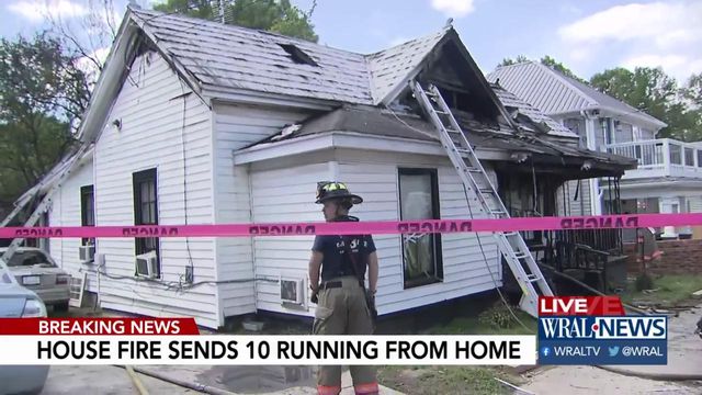 'I'm grateful we're alive:' House fire sends 10 scrambling from Durham home