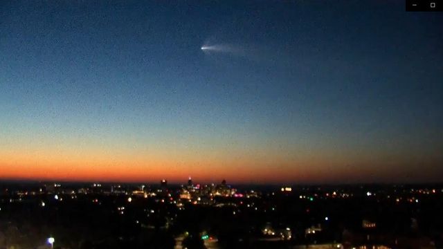 SpaceX rocket flies over Raleigh skyline