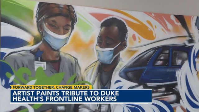 Mural depicts daily lives of healthcare heroes at Duke