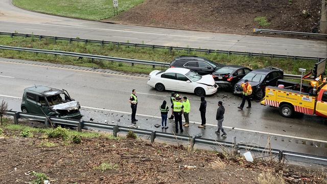 Six cars collide in fiery crash on Durham Freeway