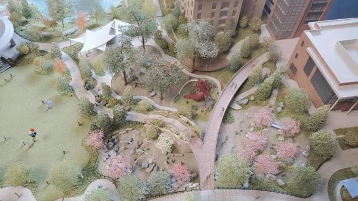 A new 3D model of Cary's future Downtown Park will be viewable in the library soon. Photo courtesy of Don Frantz, City Council District B representative and Cary Mayor Pro Tem.