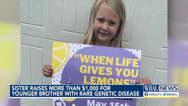 Sister raises over $1K for younger brother with rare genetic disease