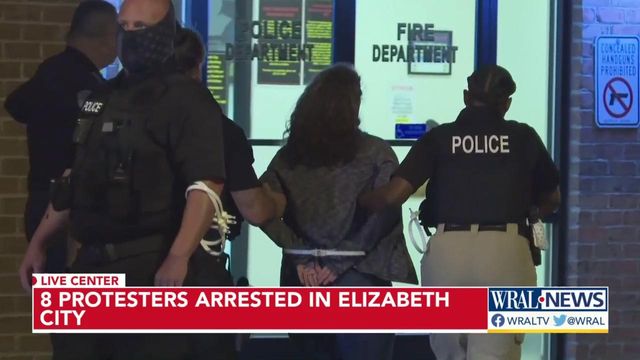 8 protestors arrested in Elizabeth City 