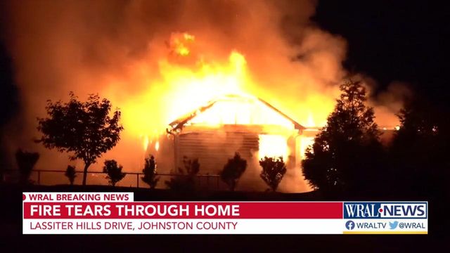 Fire tears through home during man's first night in new house 