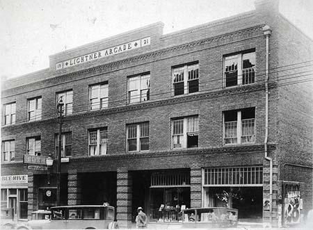 Photograph of the Lightner Arcade and Hotel on Hargett Street in Raleigh, N.C., circa the 1920s to 1930s. From the General Negatives Collection, State Archives of N.C.