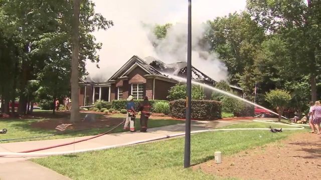 Watch as crews battle a major house fire in Clayton