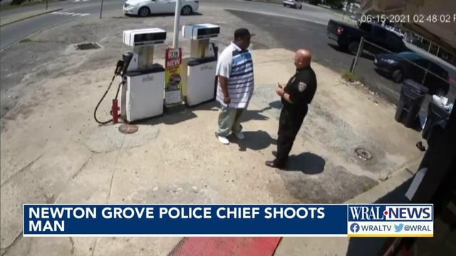 Security camera video shows Newton Grove police chief shoot man accused of kidnapping, rape