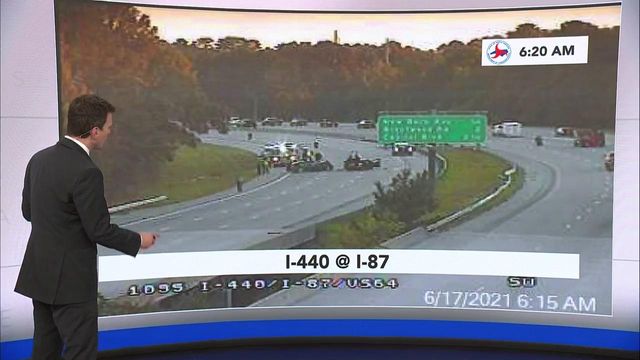 Part of I-440 closed in Raleigh after crash involves wrong-way driver