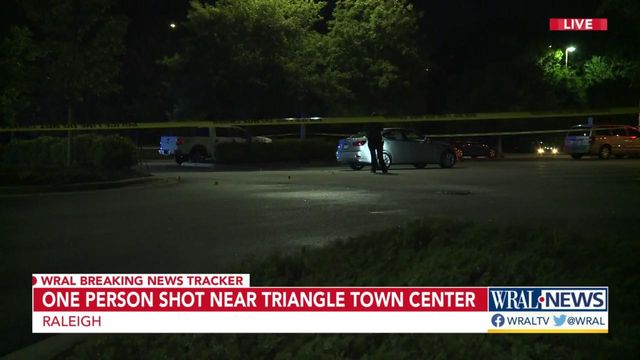 Man hospitalized after being shot near Triangle Town Center
