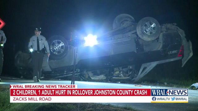 Two childred among three people injured after rollover crash in Johnston County