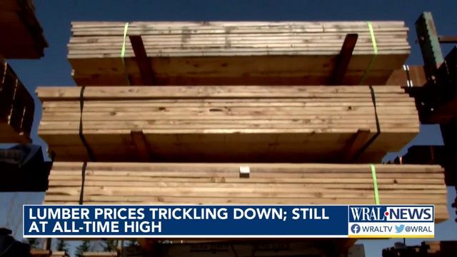 Lumber prices trickling down, but remain at all-time high