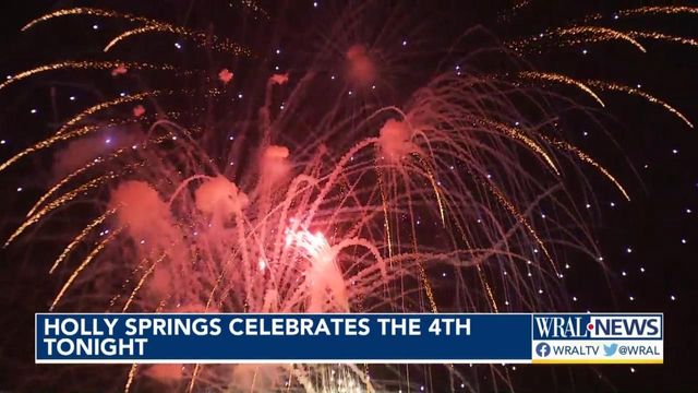Crowds gather to watch fireworks boom over Holly Springs