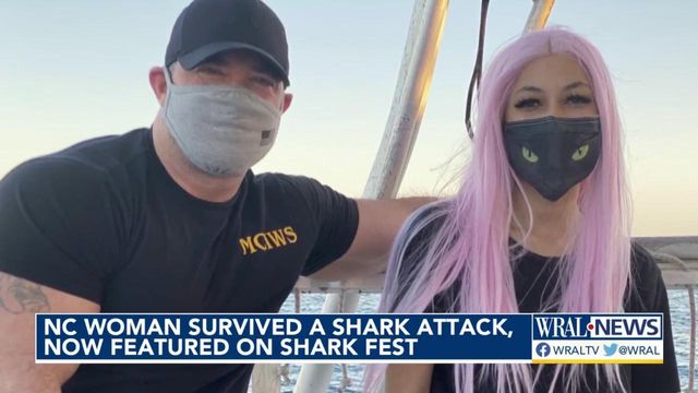 North Carolina shark attack survivor discussing shark education on National Geographic 
