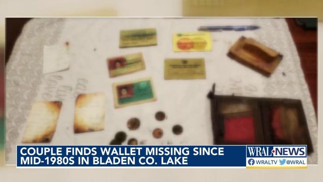 Couple finds wallet missing in Bladen County lake since mid-1980s
