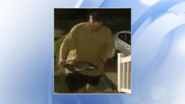 Doorbell camera catches man leaving vandalized sign on Holly Springs porch