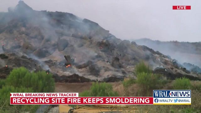 Raleigh recycling plant fire still smoldering days later