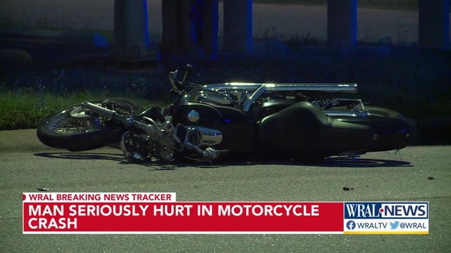 Man taken to the hospital with serious injuries after motorcycle crash in Raleigh