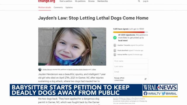 Babysitter starts petition to keep deadly dogs away from public