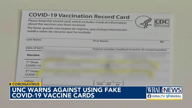 UNC warns students, staff against falsifying COVID vaccination cards
