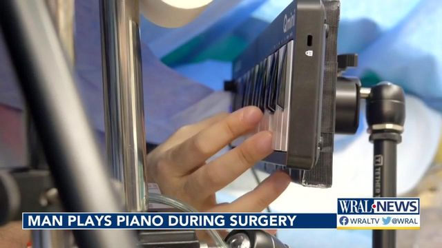 Man plays piano during brain surgery