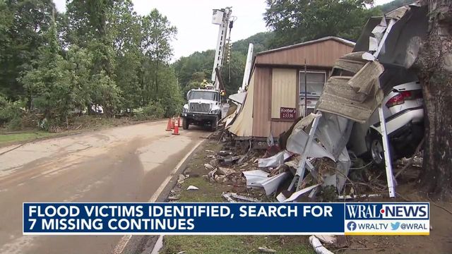 Officials release identities of 2 who died in Haywood County floods; 7 still missing