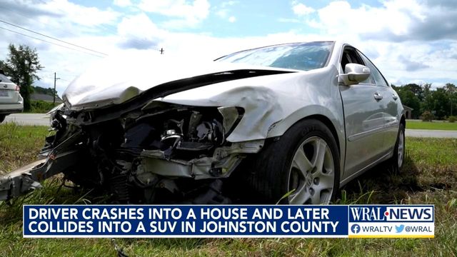 Driver crashes into house, later collides with SUV 