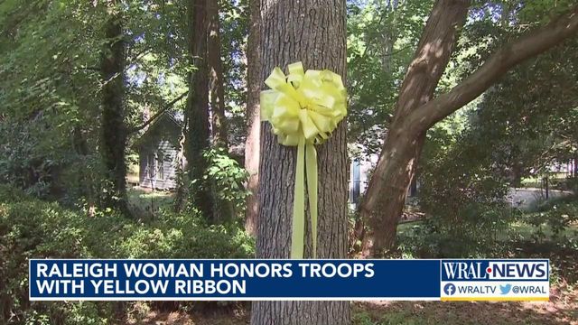 Raleigh woman honors troops with yellow ribbons 