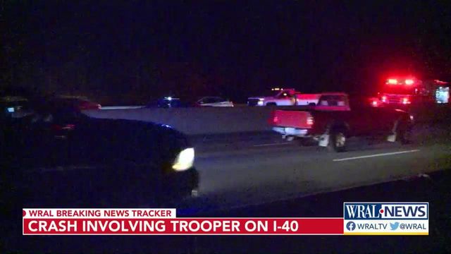 Crash involving trooper on I-40 in Wake County causes delays