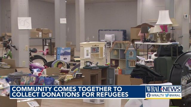 Community comes together to collect donations for refugees 