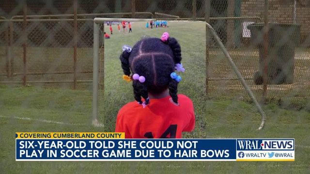6-year-old girl told she can't play soccer because of hair bows