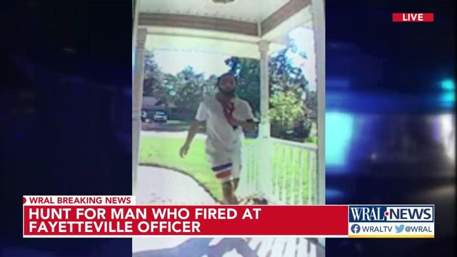 Hunt underway for man who fired at Fayetteville officer 