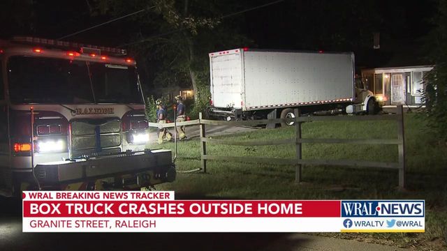 Box truck crashes into house near downtown Raleigh