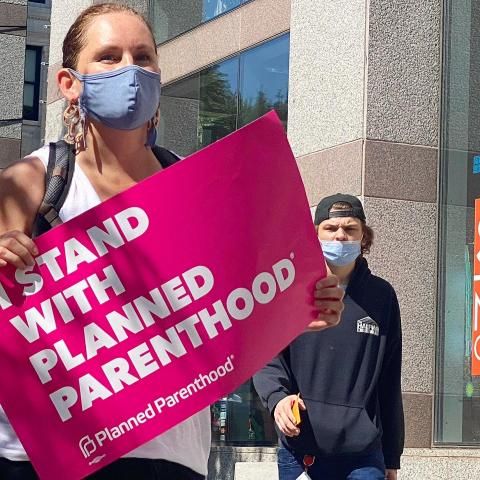 Around 1,000 people gathered to march at the Rally for Abortion Justice in downtown Raleigh on Friday. 